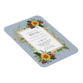 Country Rustic Sonnenblumen Burgund Rose Hochzeit Magnet (Rechte Seite)