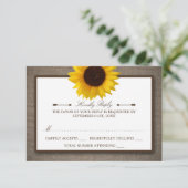 Country Rustic Sunflower & Burlap Wedding RSVP (Stehend Vorderseite)