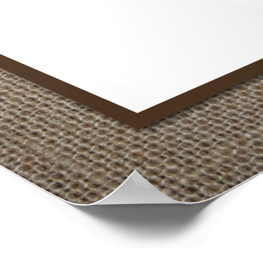 Country Rustic Sunflower & Burlap Wedding Willkomm Poster (Ecke)