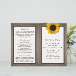 Country Rustic Sunflower & Burlap Wedge