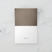 Country Rustic Sunflower & Burlap Wedge Dankeskarte (Innenseite)