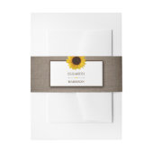 Country Rustic Sunflower & Burlap Wedge Einladungsbanderole (Vorderseite Beispiel)