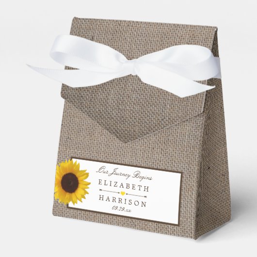 Country Rustic Sunflower & Burlap Wedge Geschenkschachtel (Vorderseite)