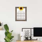 Country Rustic Sunflower & Burlap Wedge Poster (Heimbüro)