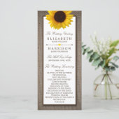 Country Rustic Sunflower & Burlap Wedge Programm (Stehend Vorderseite)
