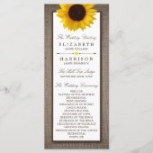 Country Rustic Sunflower & Burlap Wedge Programm (Vorderseite)
