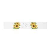Country Rustic Sunflower Wedding Einladungsbanderole (Flach)