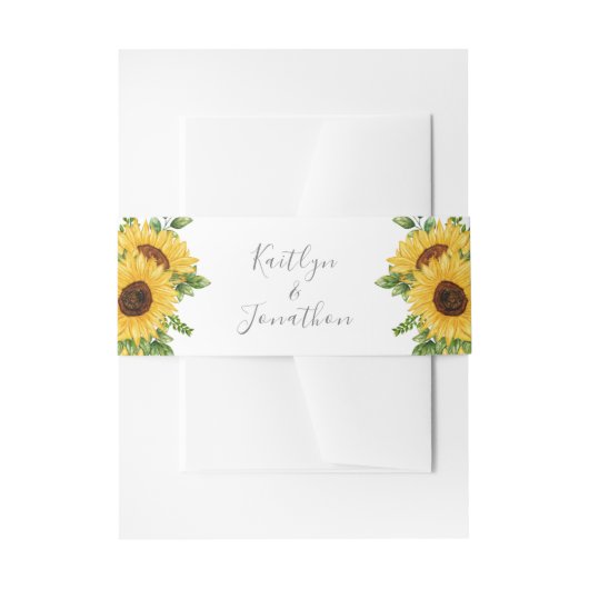 Country Rustic Sunflower Wedding Einladungsbanderole (Vorderseite Beispiel)