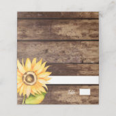 Country Rustic Sunflower Wedding Platzkarte (Außenseite Aufgefaltet)