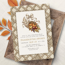 Country Rustic Thanksgiving Dinner Invitation Einladung