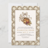 Country Rustic Thanksgiving Dinner Invitation Einladung (Vorderseite)