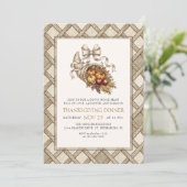 Country Rustic Thanksgiving Dinner Invitation Einladung (Stehend Vorderseite)