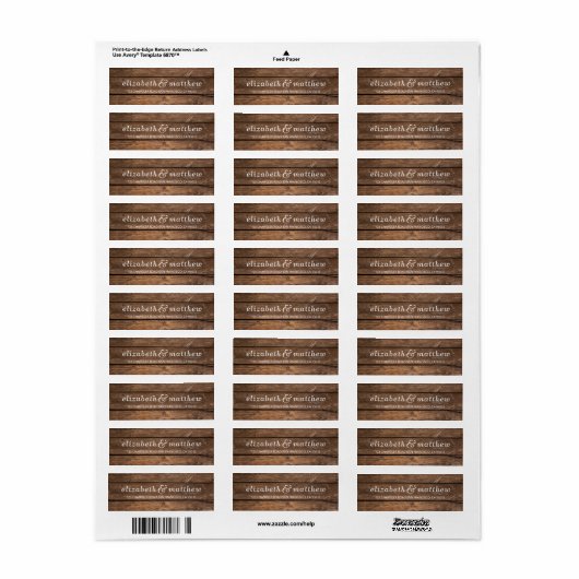 Country Rustic Typografy Dark Wood Rücksendeadress (Vorne)