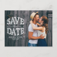 Country Rustic Typografy Foto Save the Date
