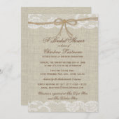 Country Rustic und Lace Wedding Brautparty Einladung (Vorne/Hinten)