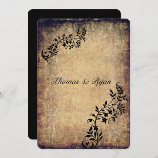 Country Rustic, Vintage Paper, Wedding Einladung