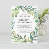 Country Rustic Watercolor Foliage Memorial Einladung (Stehend Vorderseite)