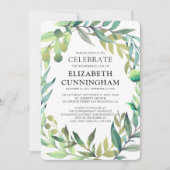 Country Rustic Watercolor Foliage Memorial Einladung (Vorderseite)