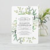 Country Rustic Watercolor Foliage Memorial Einladung (Stehend Vorderseite)