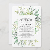 Country Rustic Watercolor Foliage Memorial Einladung (Vorderseite)