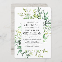 Country Rustic Watercolor Foliage Memorial Einladung