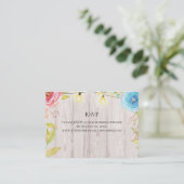 Country Rustic Whitewash Wood String Light Wedding Visitenkarte (Stehend Vorderseite)