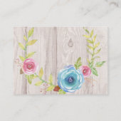 Country Rustic Whitewash Wood String Light Wedding Visitenkarte (Rückseite)