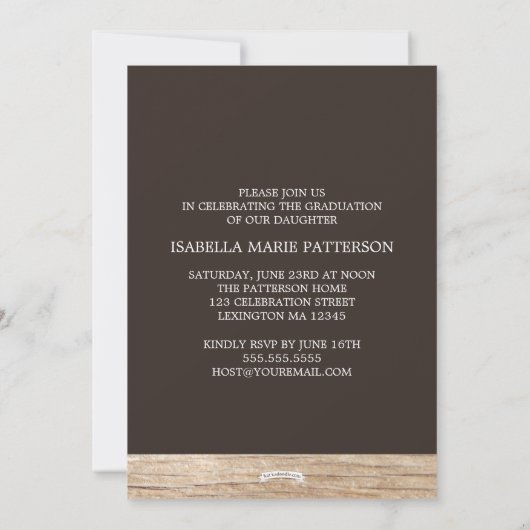 Country Rustic Wood Abschluss 2015 Einladung (Rückseite)