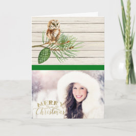 Country Rustic Wood Foto Weihnachtskarte Feiertagskarte