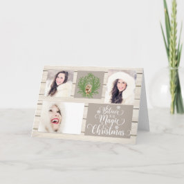 Country Rustic Wood Foto Weihnachtskarte Feiertagskarte