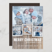 Country Rustic Wood Frohe Weihnachtsfotokarte Feiertagskarte (Vorne/Hinten)