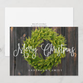 Country Rustic Wood frohe Weihnachtsgrüße Feiertagskarte (Vorne/Hinten)