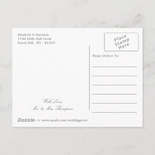 Country Rustic Wood Monogram Branch Save the Date Ankündigungspostkarte (Rückseite)