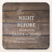 Country Rustic Wood Probe Dinner Hochzeit Rechteckiger Pappuntersetzer (Vorderseite)