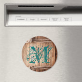 Country Rustic Wood Rope Monogram Initial Magnet (In Situ (Geschirrspüler))
