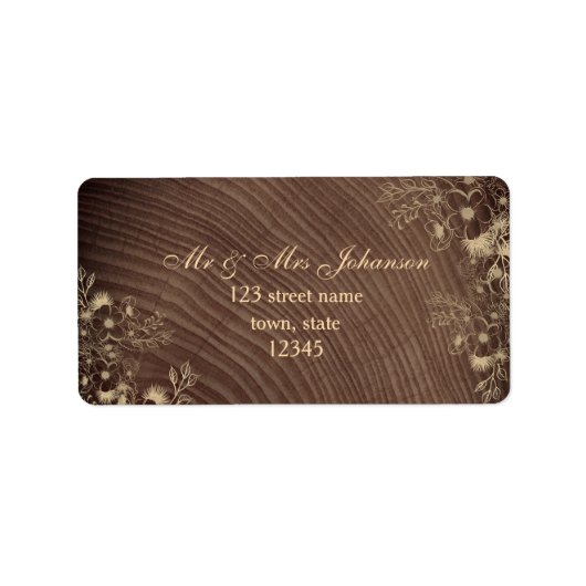 Country Rustic Wood Wedding Rücksendeadresse Adressaufkleber (Vorne)