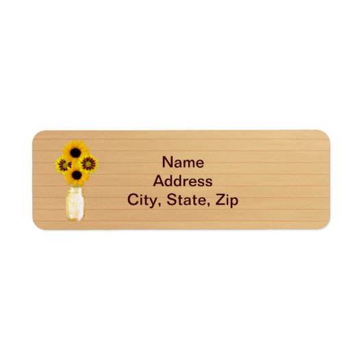 Country Rustic Yellow Mason Jar Address Labels (Vorne)