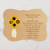 Country Rustic Yellow Mason Jar Hochzeitseinladung Einladung (Vorne/Hinten)