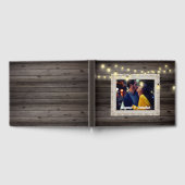 Country-Saitenlichter Holz rustikale Hochzeit Gästebuch (Voll)