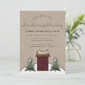 Country Saltbox Rustic Familienweihnachtliches Par Einladung (Stehend Vorderseite)