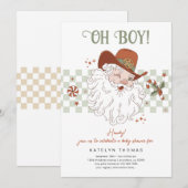 Country Santa Christmas Baby Dusche Einladung (Vorne/Hinten)