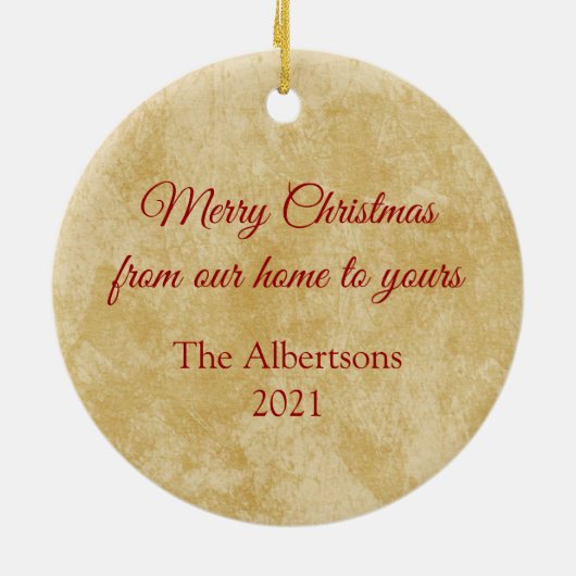 Country Santa und seine Rentier Keramik Ornament (Hinten)