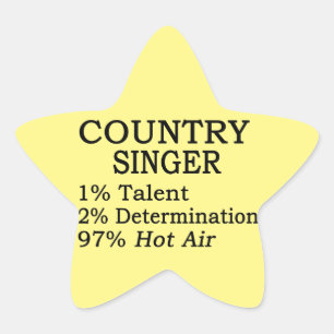 Country Singer Hot Air Star Sticker