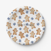 Country Snowflakes Gingerbread Cookies Christmas Pappteller (Vorderseite)
