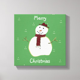 Country Snowman Canvas Print Leinwanddruck