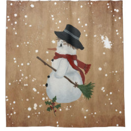 Country Snowman Duschvorhang