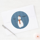 Country Snowman Gift Tags Runder Aufkleber (Umschlag)