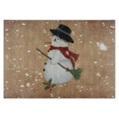 Country Snowman Glass Cutting Board Schneidebrett (Vorderseite)