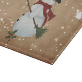 Country Snowman Glass Cutting Board Schneidebrett (Ecke)