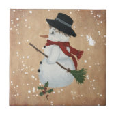 Country Snowman Tile Fliese (Vorderseite)